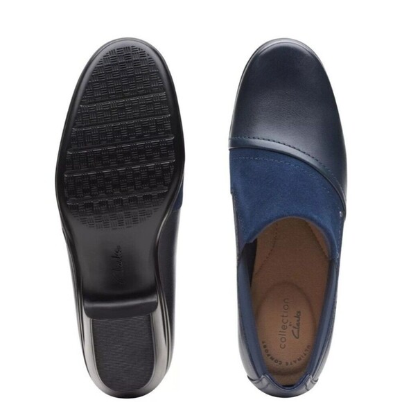 Clarks Women's Collection Emily Step Shoes Blue Size 9.5 NIB Leather - Picture 3 of 10